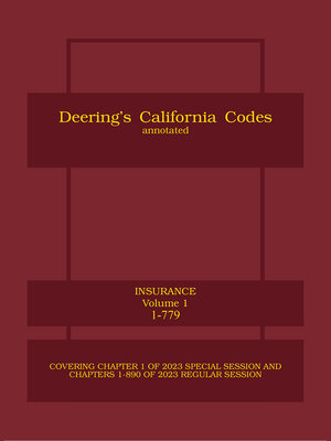 cover image of Deering's California Insurance Code